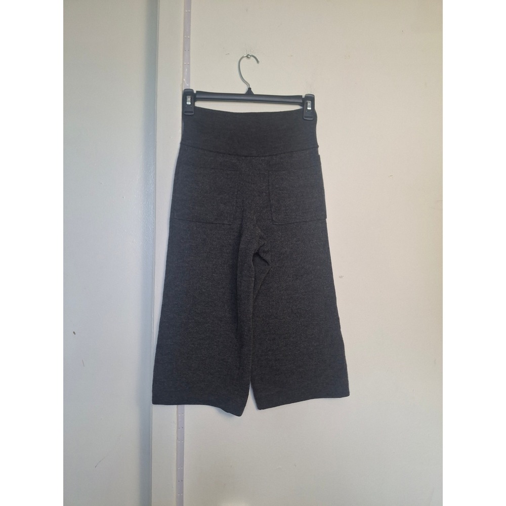 Wilfred Aritzia Knit Culotte Pants Charcoal Gray High Waist Wide Leg Cropped S